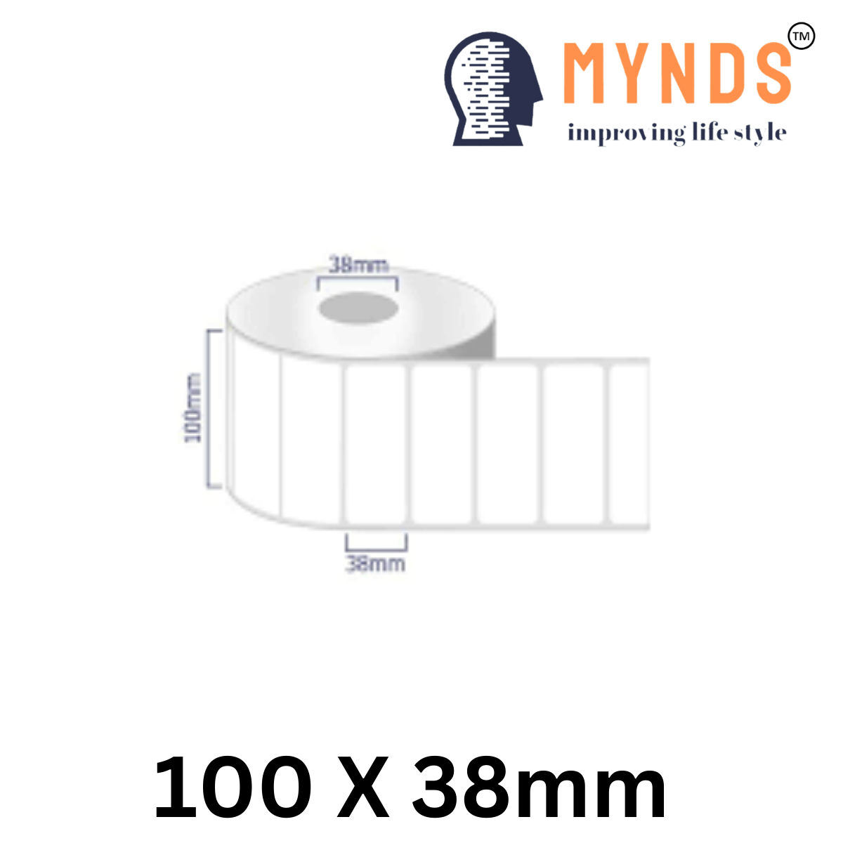 100 x 38 mm Direct thermal Label 