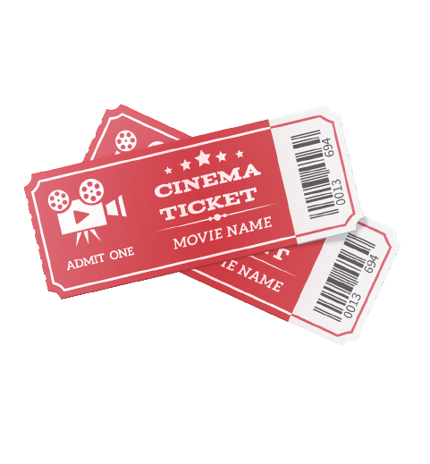 MYNDS Brand Realistic modern Red movie Tickets  