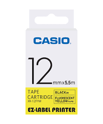 Casio XR 12FYW Label Printer Tape (Fluorescent)