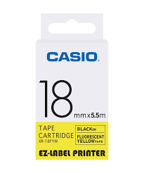 Casio XR 18FYW Label Printer Tape (Fluorescent)